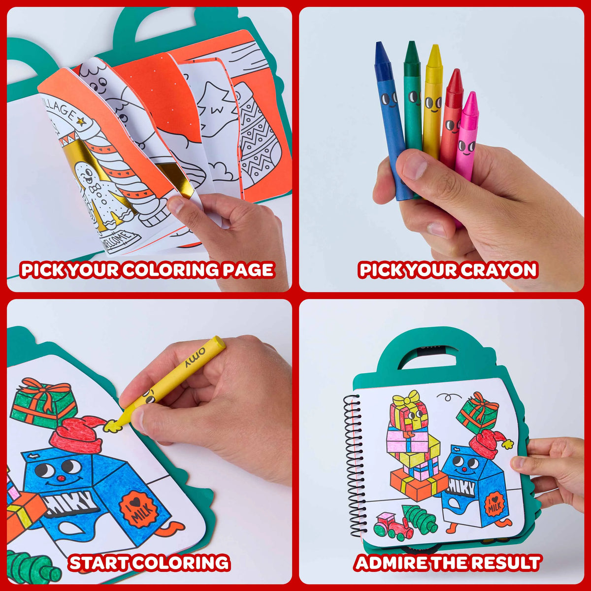 Libro de colorear y pegatinas - Navidad - Omy