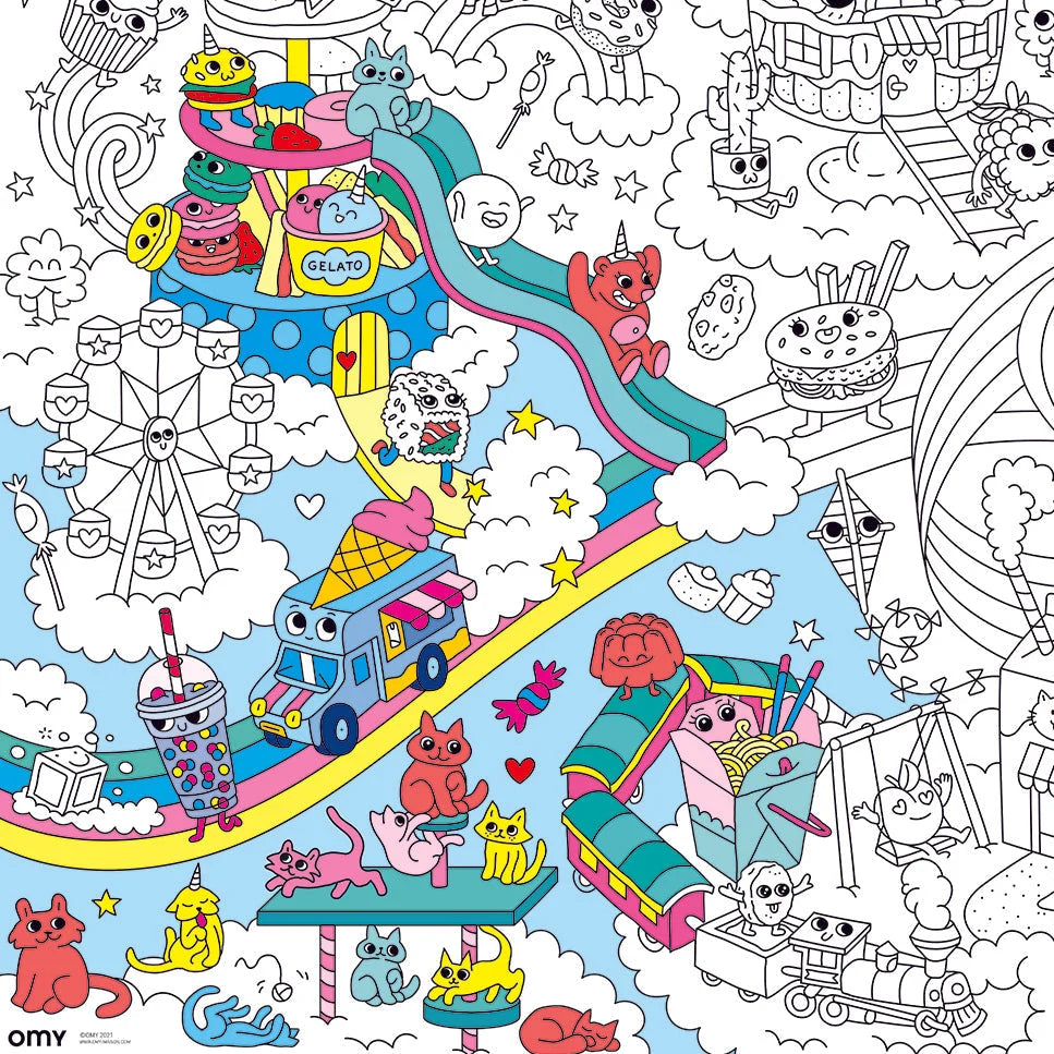 Póster gigante para colorear - Kawaii - Omy