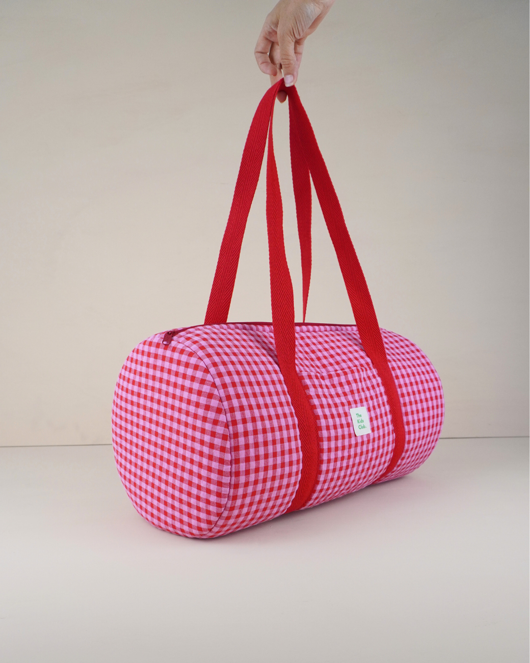 Bolso fin de semana Vichy Rojo y Rosa - The Kids Club