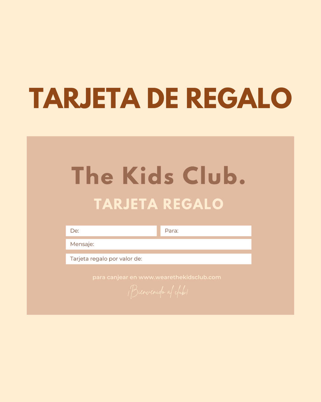 Tarjeta Regalo The Kids Club - The Kids Club