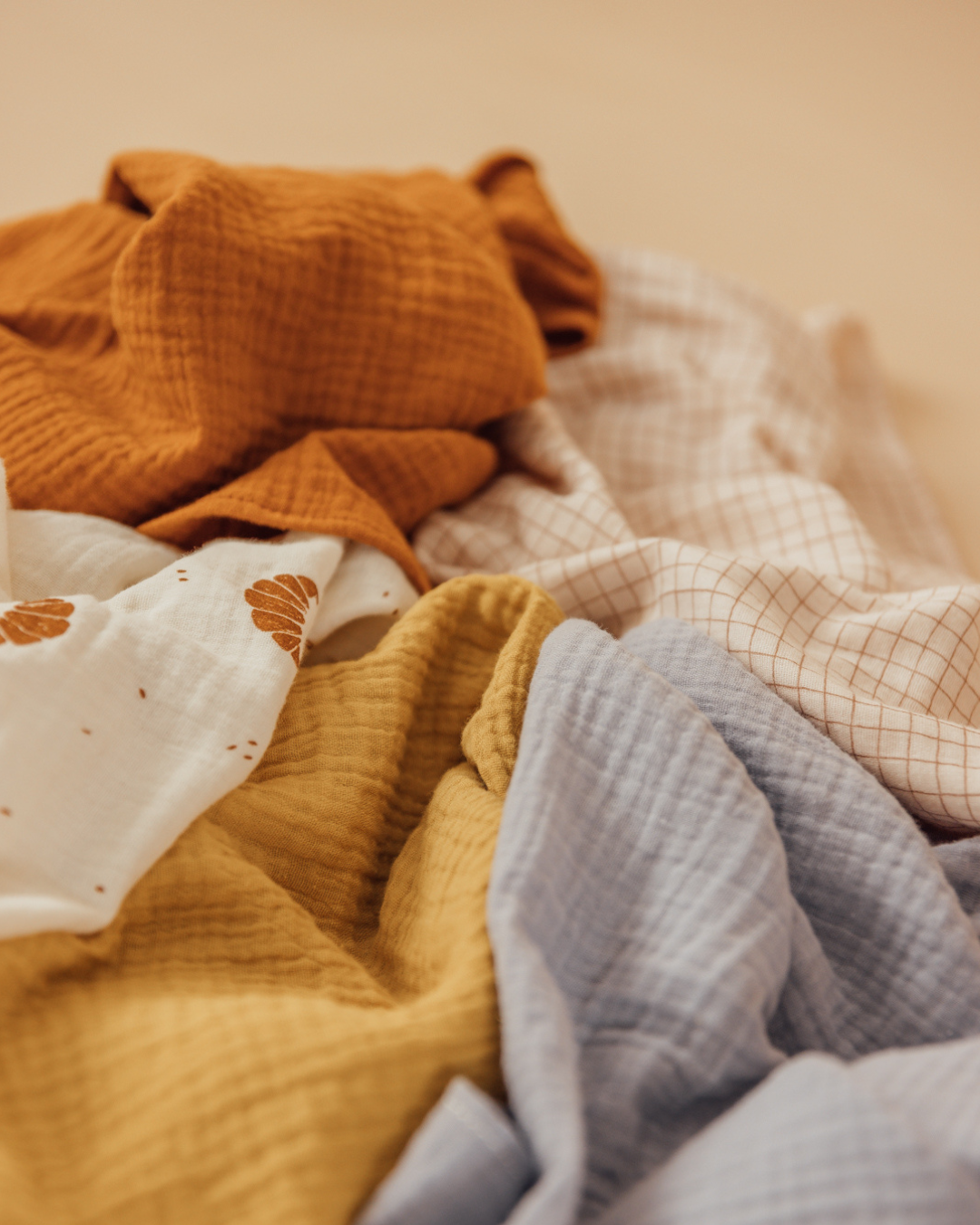 Pack de 2 Muselinas Croissant y Teja 120cm x 120cm - The Kids Club