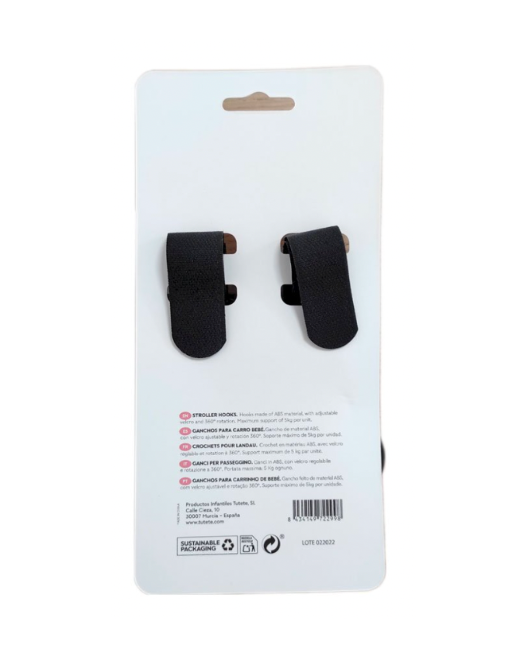 Pack 2 Ganchos para Silla de Paseo Negros