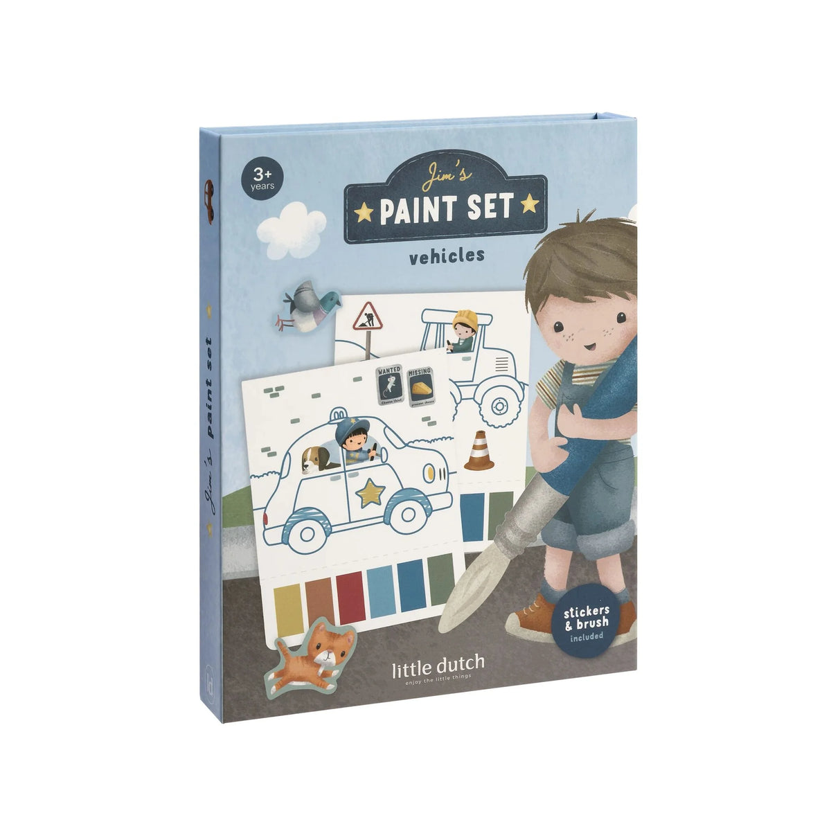 Set de Pintura con Agua  - Jim Vehículos - Little Dutch - The Kids Club