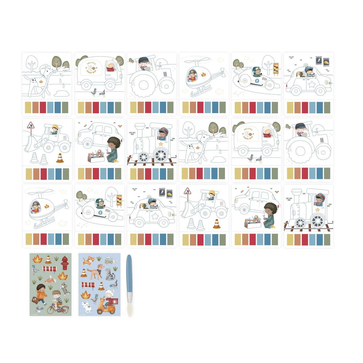 Set de Pintura con Agua  - Jim Vehículos - Little Dutch - The Kids Club