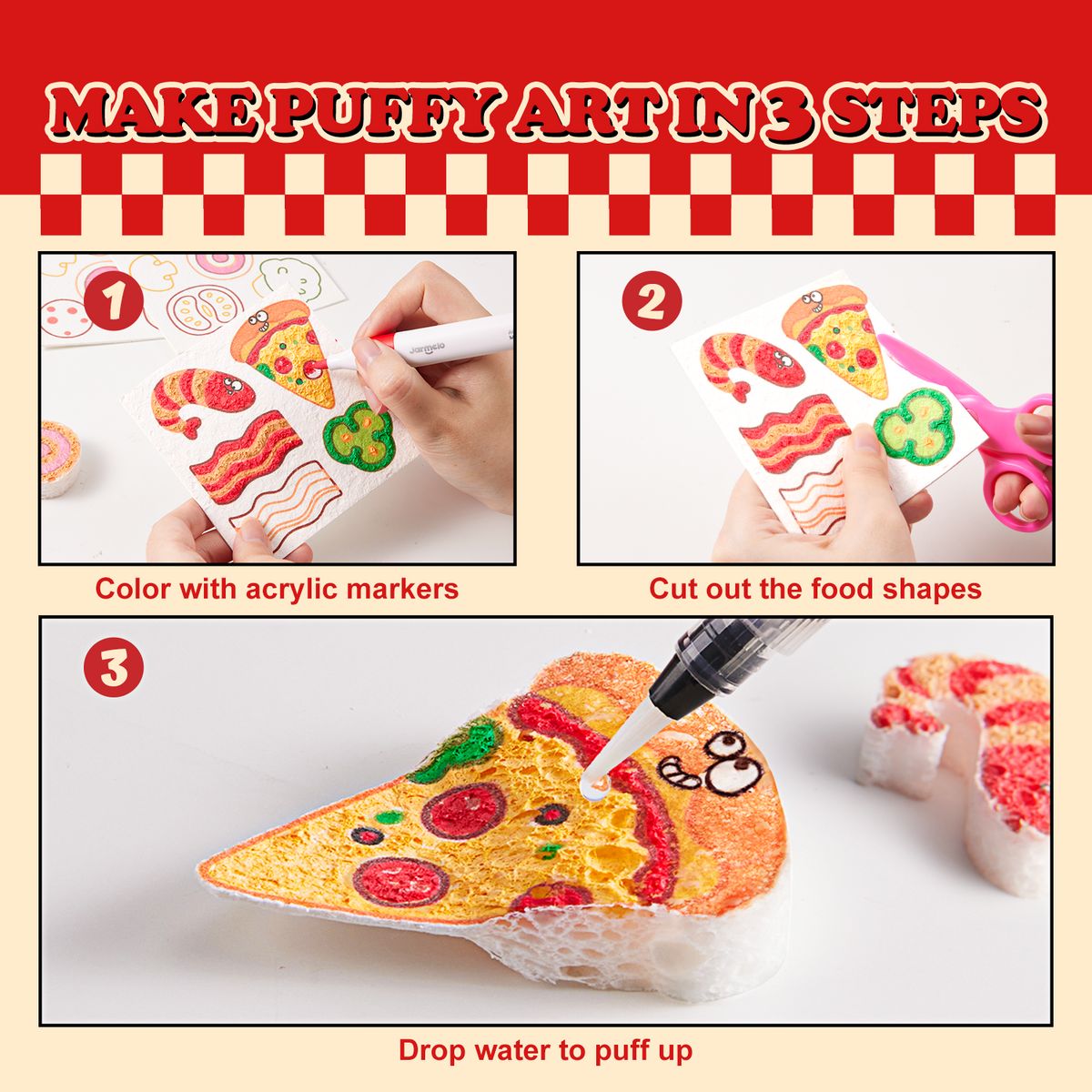 Magic Puffy Pizza  - Drawing kit - Jarmelo
