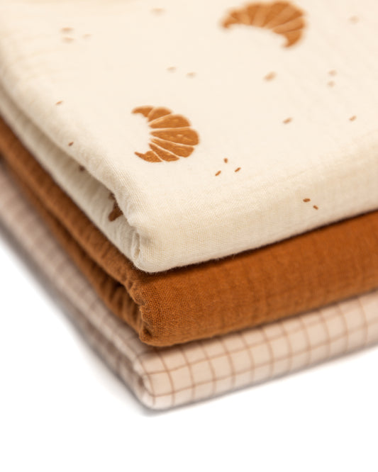 Pack de 3 Muselinas 70cm x 70cm - The Kids Club