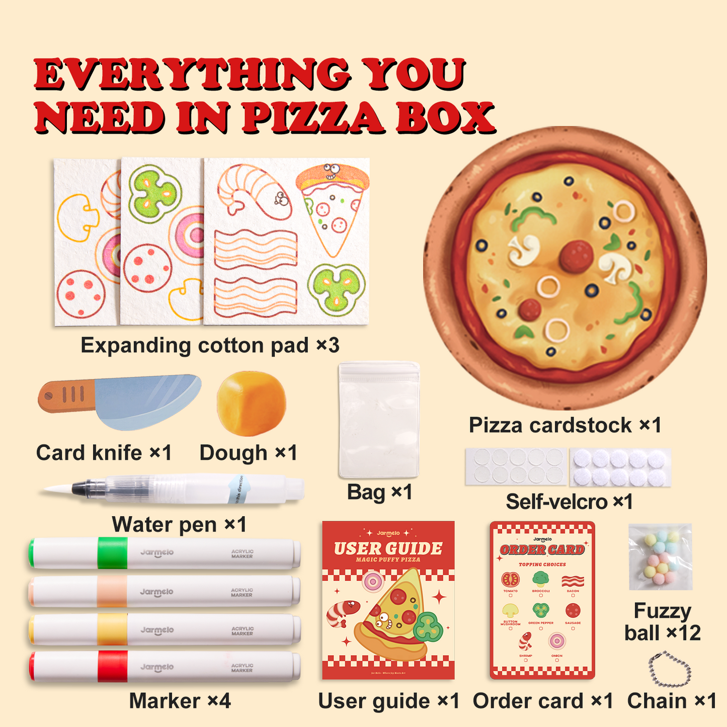 Magic Puffy Pizza  - Drawing kit - Jarmelo