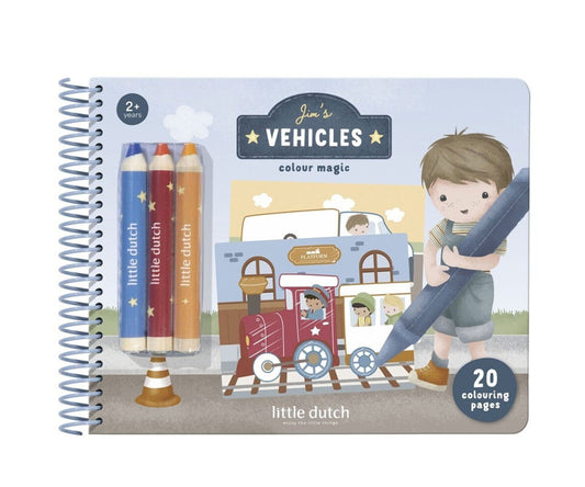 Libro para colorear  - Vehículos - Little Dutch