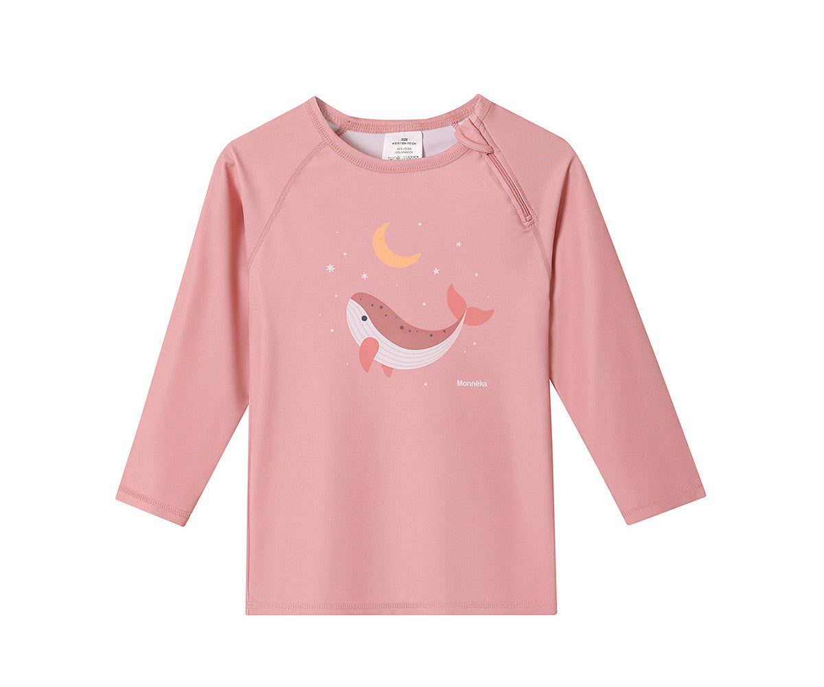 Camiseta Protección Solar  Manga Larga - Pink Whales - Tutete