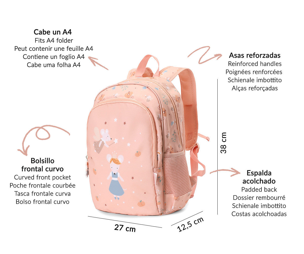 Mochila Escolar Mediana - Mouse Fairies - Tutete
