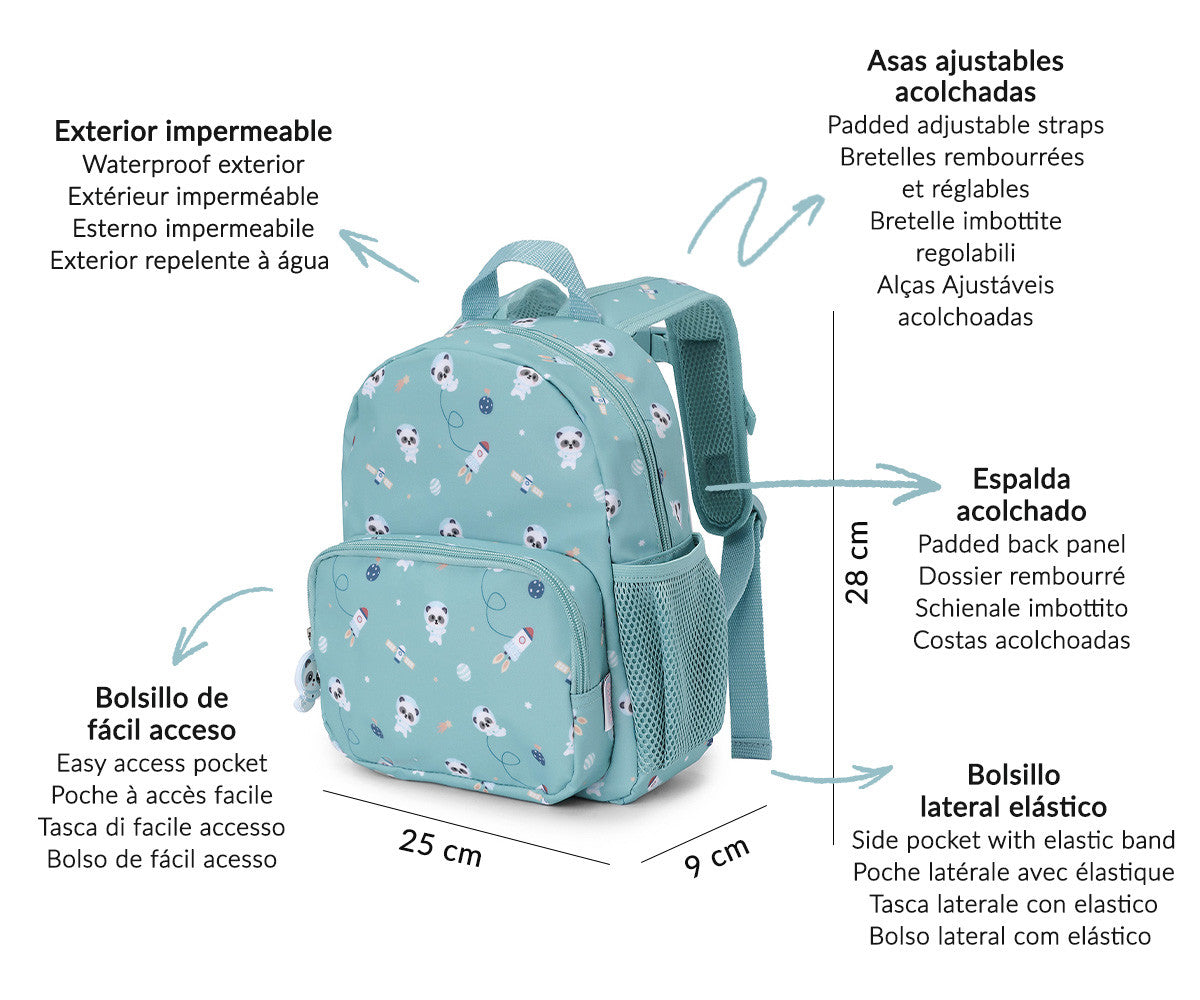 Mochila Infantil -Pandas in Space - Tutete - The Kids Club