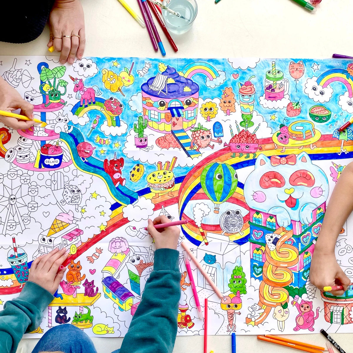 Póster gigante para colorear - Kawaii - Omy