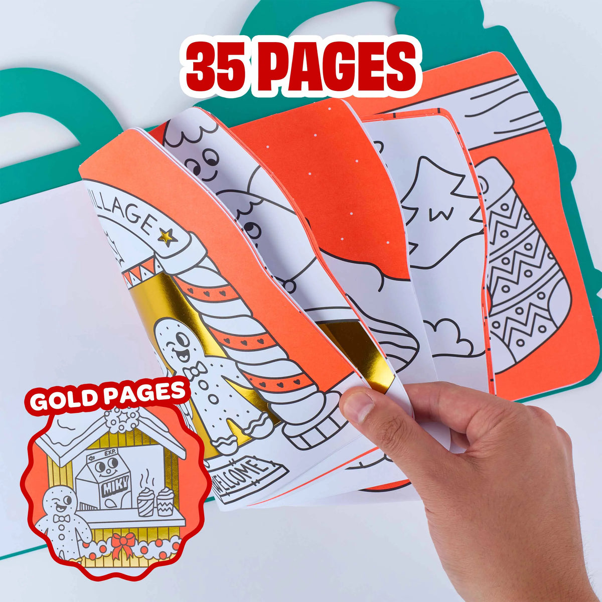 Libro de colorear y pegatinas - Navidad - Omy