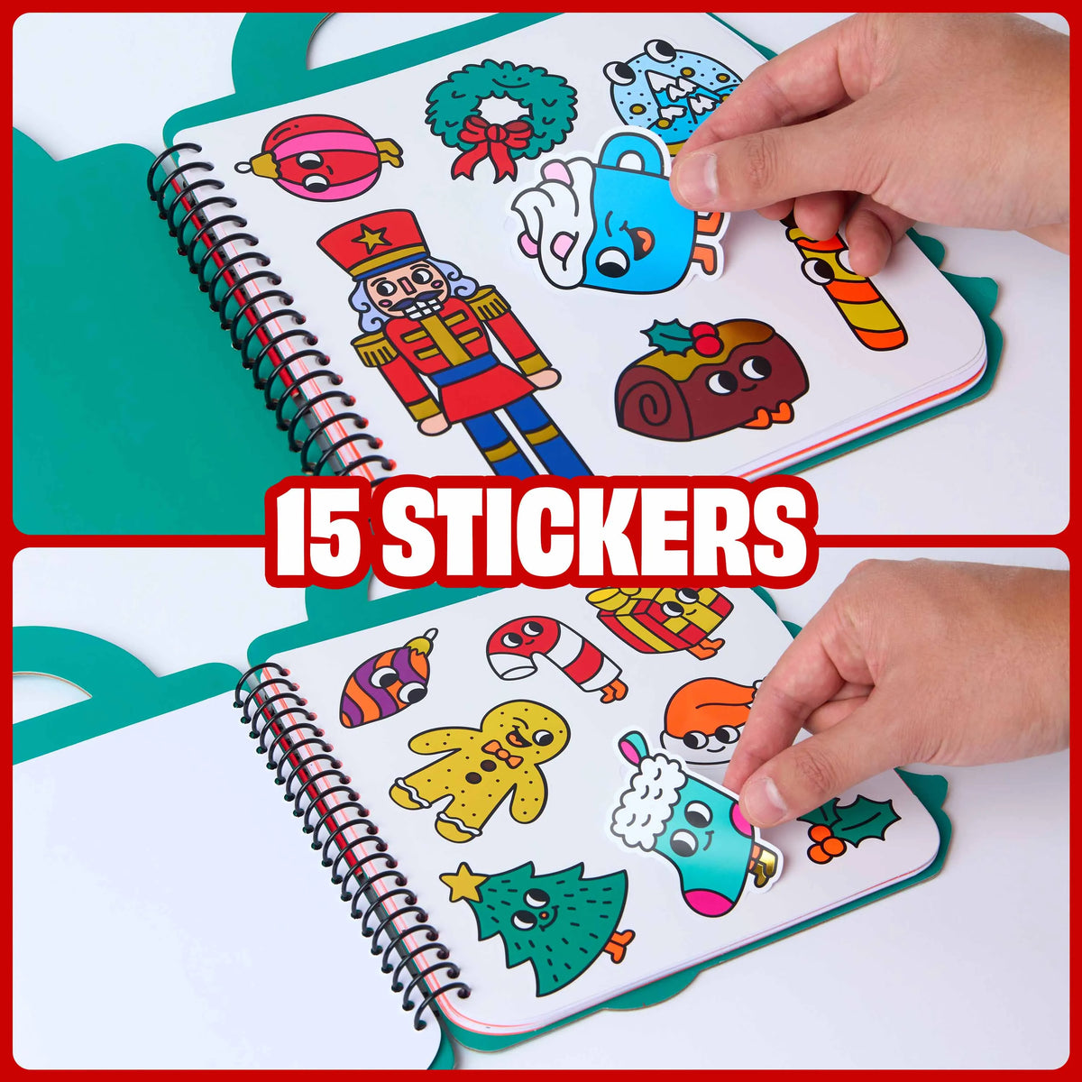 Libro de colorear y pegatinas - Navidad - Omy