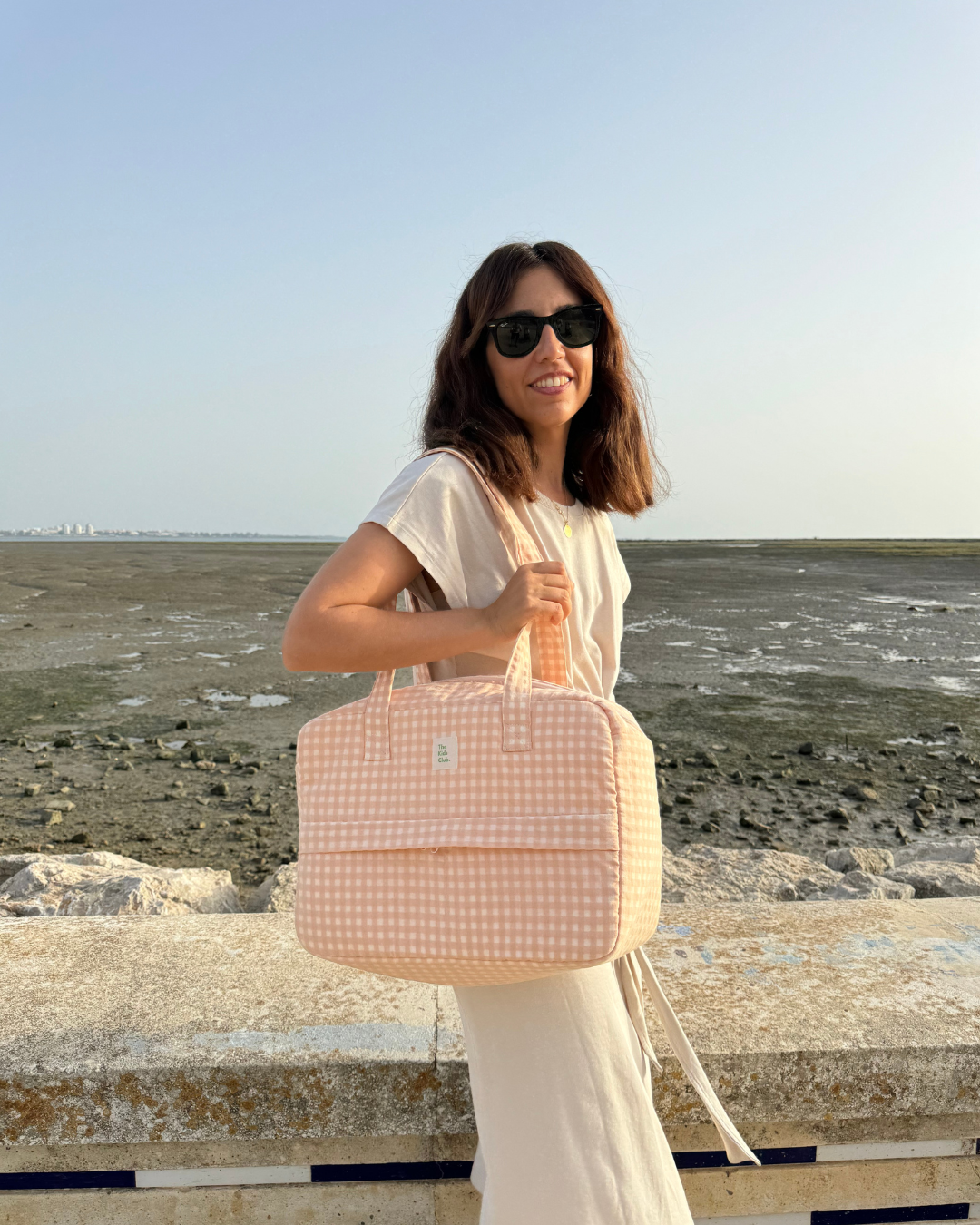 Bolso Shopper Vichy Melocotón