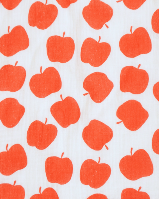 Pack Sábanas de Cuna Estampado Manzanas 100% algodón orgánico