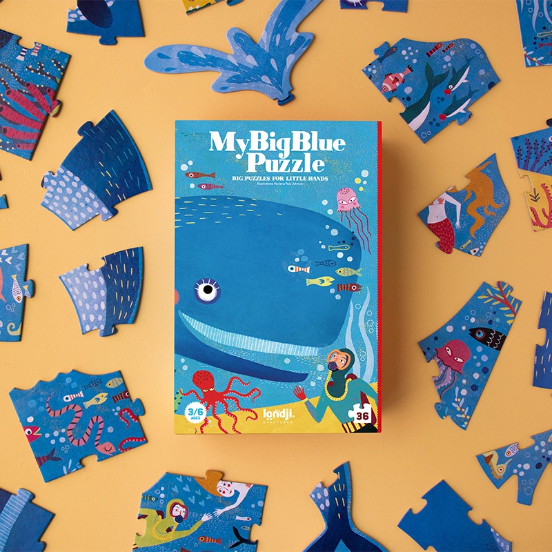 MY BIG BLUE PUZZLE - Puzzle - Londji - The Kids Club