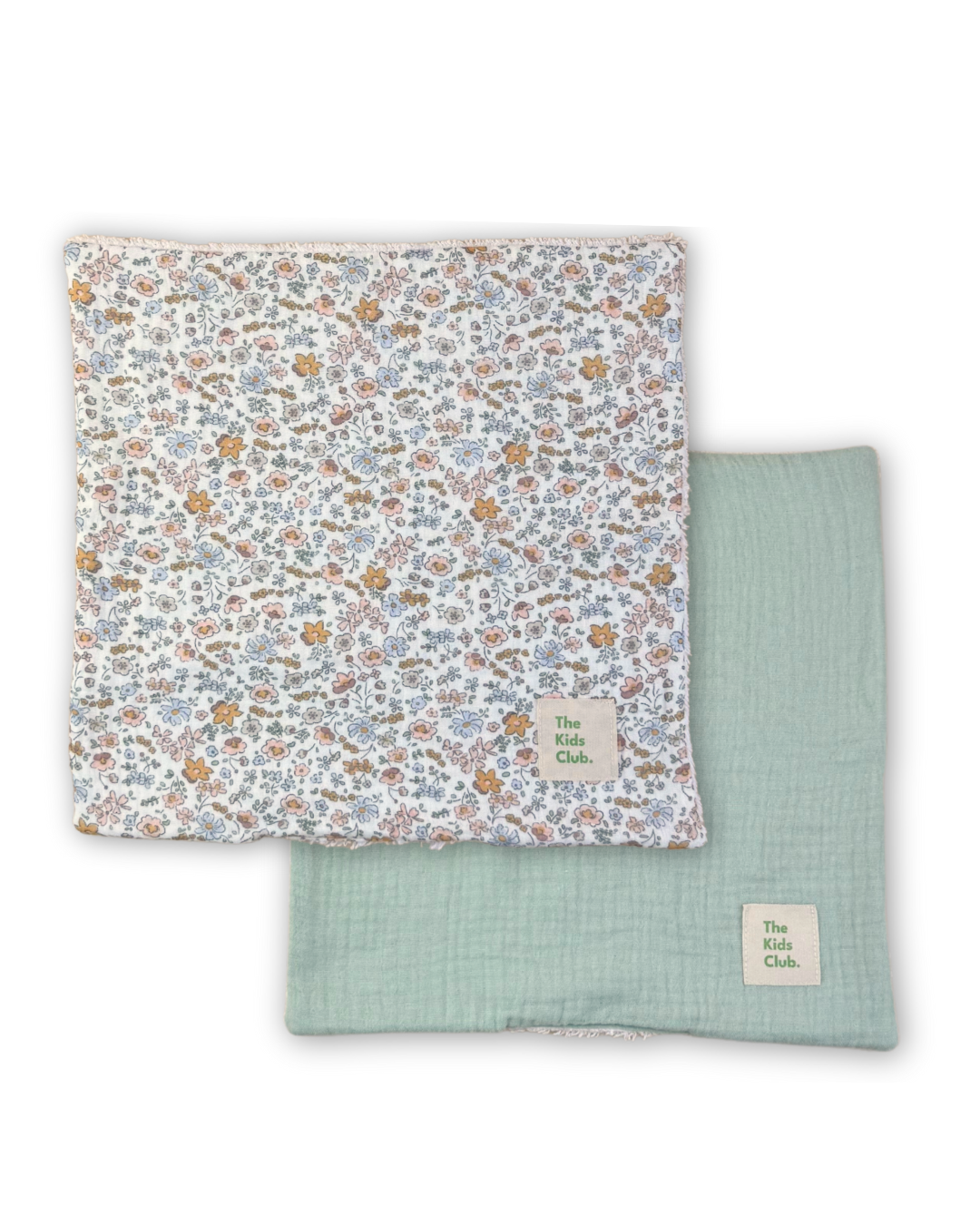 Pack de 2 toallitas  de algodón orgánico - Flores + Acqua - The Kids Club