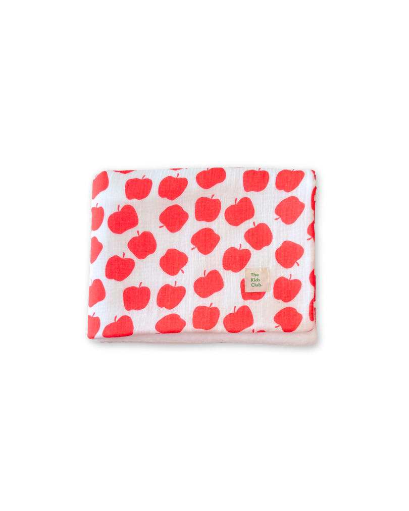 🍎 Mantita bebé invierno – Estampado Manzanas