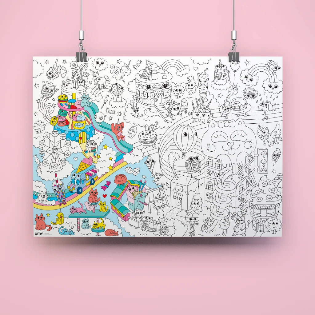 Póster gigante para colorear - Kawaii - Omy