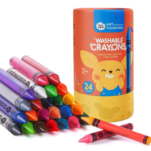 Bote 24 Crayones Lavables  - Lavable - Jarmelo - The Kids Club