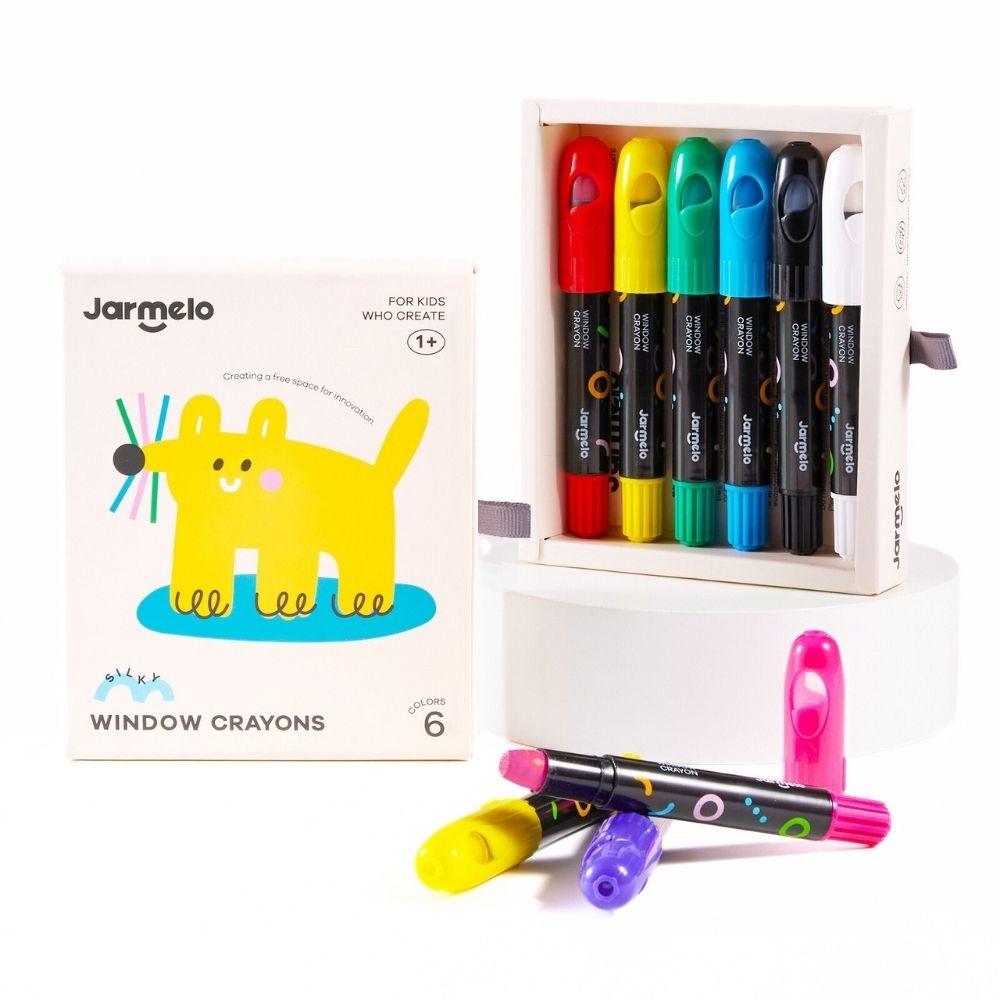 6 Crayones de ventana  - Lavable - Jarmelo - The Kids Club