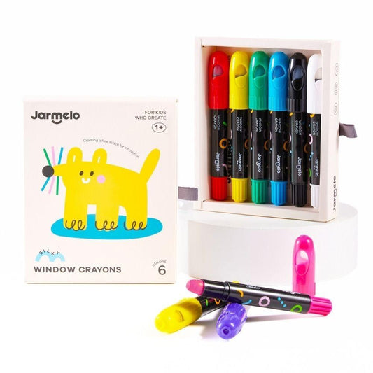 6 Crayones de ventana  - Lavable - Jarmelo - The Kids Club