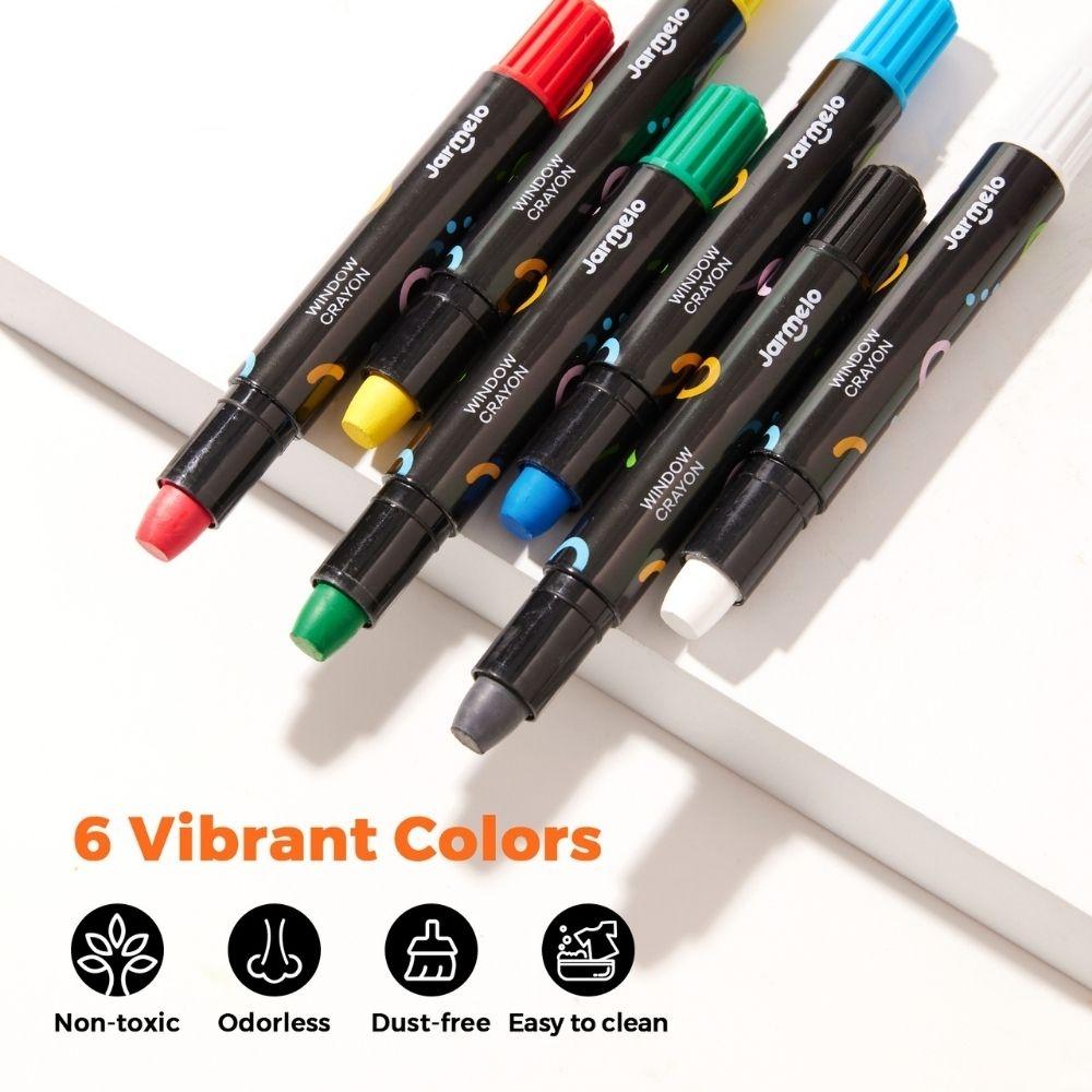 6 Crayones de ventana  - Lavable - Jarmelo - The Kids Club