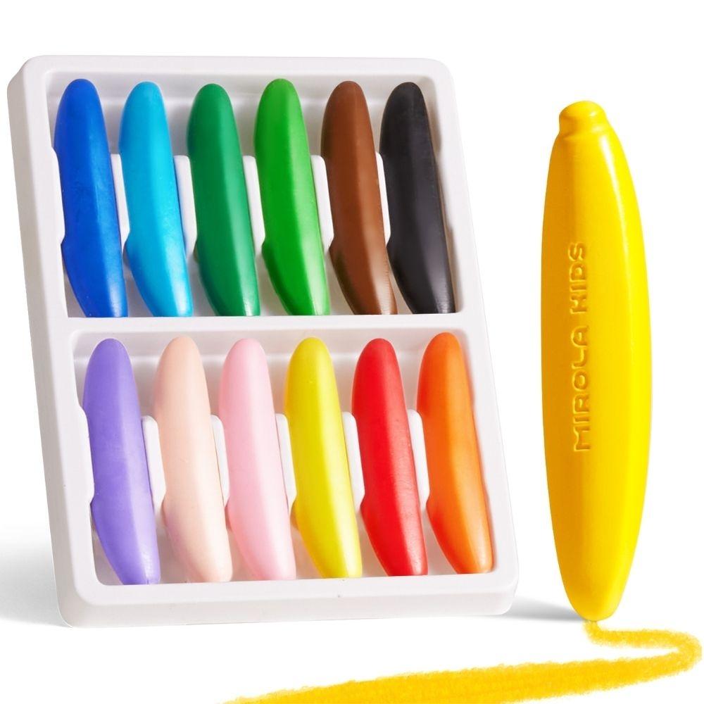 Caja 12 Crayones forma de plátano - Cera de abeja - Jarmelo - The Kids Club