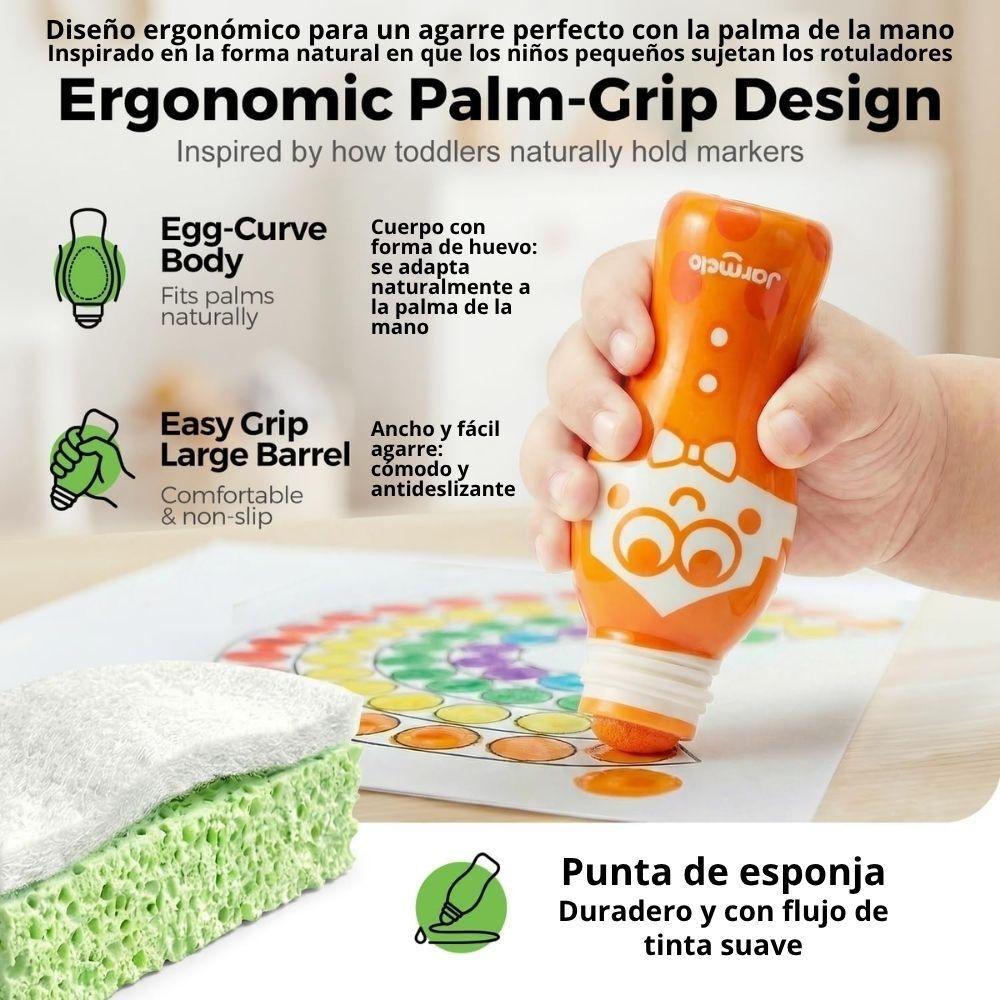 Set creativo 6 marcadores de puntos Dot Family  - Lavable - Jarmelo
